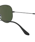 Unisex Aviator Sunglasses Oversized Metal Frame In Black And G15 Green, Classic Pilot Style With Bronze Rims, 62 mm Lens Width, angled view
