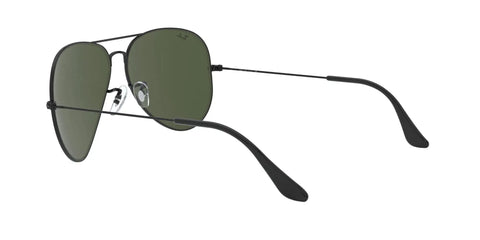 Unisex Aviator Sunglasses Oversized Metal Frame In Black And G15 Green, Classic Pilot Style With Bronze Rims, 62 mm Lens Width, angled view