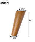 Round Solid Wood Furniture Legs 6 Inch Replacement Set Of 4 For Sofa Couch Bed Coffee Table Modern Mid Century Style Walnut Finish