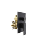 Side view of Two Way Outlet Shower Diverter Valve Mixer with Two Handles, pressure balance valve, oil rubbed bronze finish.