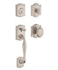 Front Entry Handleset With Interior Knob Featuring SmartKey Re-Key Deadbolt, Microban Protection, Satin Nickel Finish