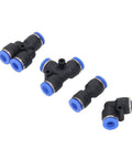 40 Piece Pneumatic Fitting Kit With Splitter Tee And Elbow Straight Connectors For Pu Nylon Pipe Air Tools DIY Shop Gear That Hits The Spot For Smooth Systems, black push-fit tees and elbow fittings