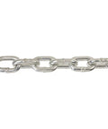 Top Shelf Grade 30 Proof Coil Chain Zinc Plated Steel Quarter Inch Heavy Duty Straight Links on a white background.