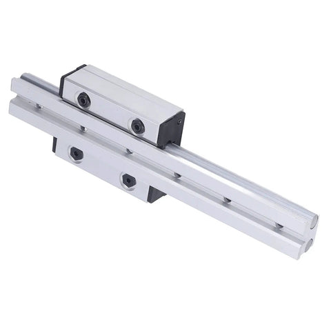 300mm Linear Motion Rail With External Biaxial Guide Block For Precise Robotic Arms And Precision Equipment, Smooth Low Friction Sliding, Easy Mounting Holes, Durable Metal Rail System silver metal rail with guide block