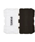 Built Tough Small Parts Toolbox With One Compartment Organizer And Clip Latch For Secure Closure, open with clear lid