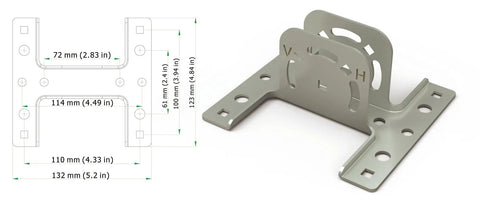 Adjustable Antenna Mounting Pole For Outdoor Use bracket dimensions with weatherproof wall mount bracket details