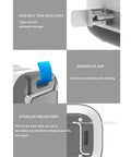 Portable Foldable Washing Machine Mini Washer Game Changer showing automatic drainage features and storage drain pipe.