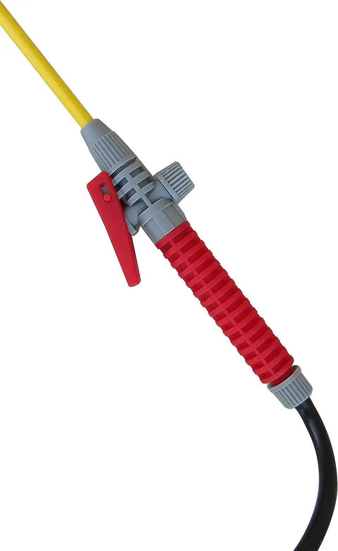 Close-up of the adjustable wand nozzle on the Lightweight 1.3 Gallon Lawn And Garden Sprayer With Pressure Relief Valve for precision spraying.