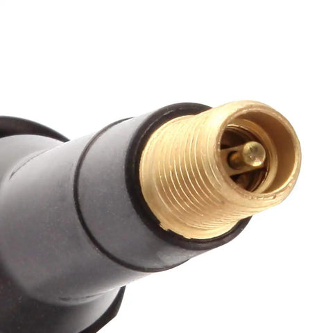 Close-up of the valve stem of a Programmed Tire Pressure Monitor Sensor Kit Fits 2006 2018 Chevy Equinox Tahoe Impala Suburban Express Aveo5 Volt 315 Mhz Tpms Plug And Play Ready To Roll.