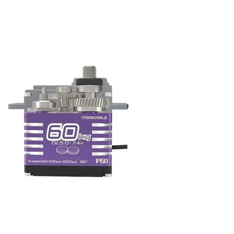 High Torque Brushless Servo IP68 Waterproof All Metal Helical Gears Sixty Kilogram Output Precision Motion Control with gears and encoder.