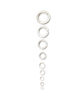 Assorted 304 stainless steel spring lock washers (M2–M12), 9 shown