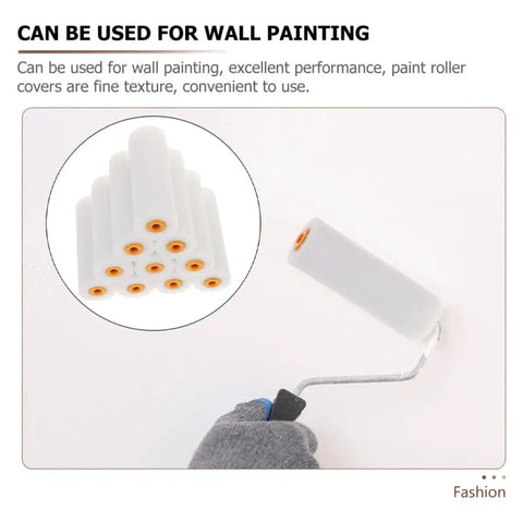 Crush Resistant Top Shelf Heavy Duty White Sponge Paint Roller Covers Replacement Sleeves For Interior Walls And Ceilings Easy Roll Smooth Finish with multiple sleeves.