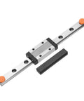 150mm Linear Guide Rail Kit With MGN9H Carriage Block For DIY 3D Printers And CNC Machines, featuring steel and plastic components.
