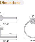 Dimensions of Polished Chrome Toilet Paper Holder And Towel Ring Bathroom Accessories Set, showing measurements and layout.