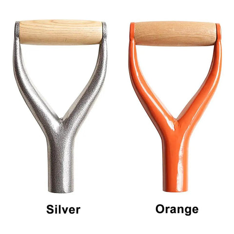 D Grip Shovel Handle Replacement With Wooden Grip For Garden Shovels in silver and orange color options