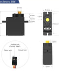 Diagram of 9G Metal Gear Micro Servo Motor For Robot DIY Projects Anti Blocking LFD 01M 5 Pack High Torque Tiny Servo with dimensions