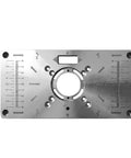 Premium Aluminum Router Table Insert Plate For Woodworking Benches With Four Secure Centering Rings And Pro Level Dead On Mounting Kit For Super Smooth Project Finish, showing precise alignment indicators.