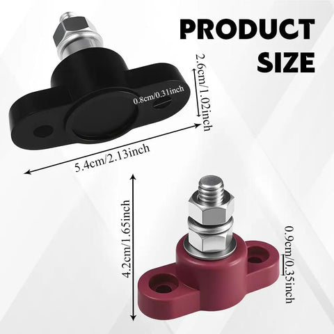 Straight Up Solid 2 Pack Insulated Power Distribution Block With 5/16 Single Stud Battery Junction Adapter For Rig Ready Auto Boat Marine Electrical Wiring Zero Drama product size and details
