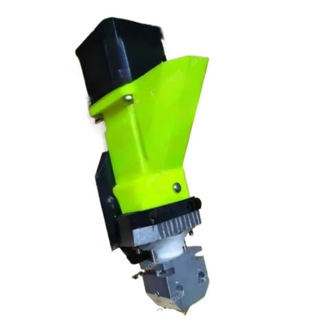 Game Changing Universal Pellet Extruder Kit For 3D Printer Filament Production with a rugged metal nozzle and bright yellow assembly.
