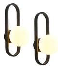 Fresh Modern Glass Wall Sconce Lighting For Bedroom And Living Room Indoors Or Outdoors Creative Nordic Style Reading Lamp With Bright Led Bulbs For Dope Home Decor And Total Glow Up Night Vibes Tonight. Two black metal wall sconces with white glass globes.