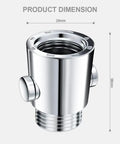 Product dimension of One Push Button Shower Shut Off Valve No Fuss With G1 2 Inch Fit Universal Water Flow Control For Shower Arm Hose Or Bidet Sprayer, Easy On Off, Bathroom Upgrade, 28mm x 38mm silver valve