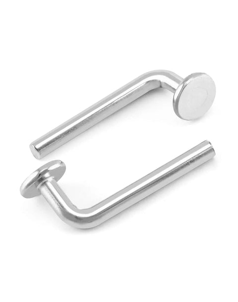 Pallet Rack Drop Pins Set 100 Pcs M7x55mm Heavy Duty J Bolt Safety Universal Pins For Shelving Systems Cross Beam Locker Pins Galvanized Carbon Steel 8mm 5/16in Hole Compatible Ideal For Warehouse And Home, shown in silver
