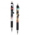 Galactic Rollerball Pen Set Pack Of 2 Featuring Darth Vader Han Solo And Chewbacca With Clip 0.7mm Black Ink For School Or Office Use A Fun Gift For Sci Fi Fans