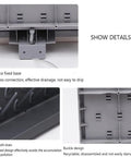 Detailed view of the 52 Peg Wall Mounted Lab Glassware Drying Rack Sturdy PP Design with drain features and fixed base.