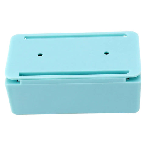 Reusable Silicone Hair Catcher Avoid Clogging Bathtub Drain in light blue color, rectangular shape, viewed from the top.