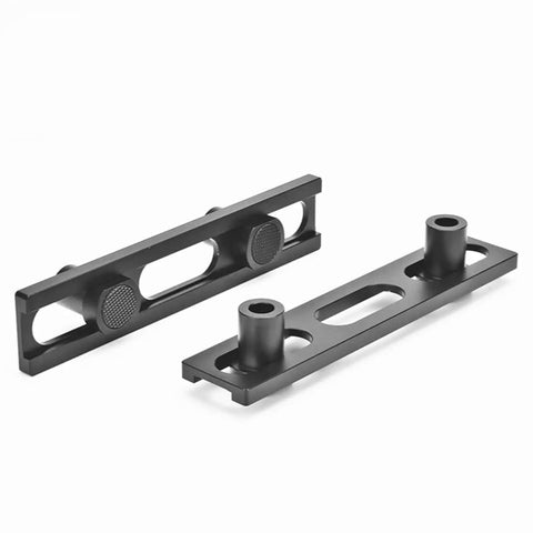12-Piece Woodworking Planing Stop Set For Tables And Benches, showing 19mm aluminum pew dogs clamp with non-slip pad, hole alignment features.