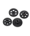 4 Pack Steel Pinion Gears For One Eighth Scale RC Cars, 28T 29T 30T 31T, 5mm Shaft Hole, Beefy Gear Teeth, High Strength Wear Resistant Set With M4 Set Screws