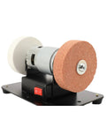 Workhorse Multi Purpose Bench Grinder And Sander With Rock Solid Brushless Motor And Variable Speed Dial showing robust sanding wheel and motor setup.
