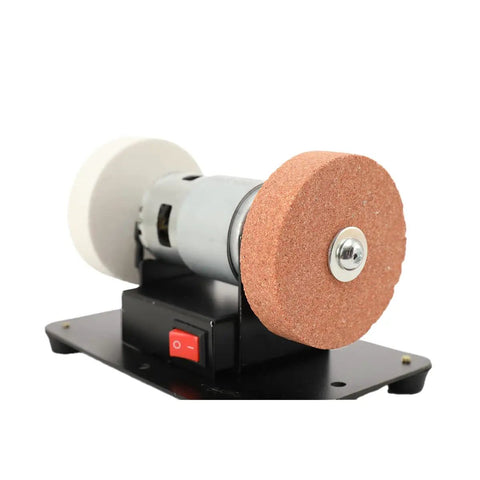 Workhorse Multi Purpose Bench Grinder And Sander With Rock Solid Brushless Motor And Variable Speed Dial showing robust sanding wheel and motor setup.