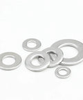 Heavy Duty Stainless Flat Washer Set 200 PC 304 Stainless Steel M6 M8 M10 Assortment Kit Gasket Rings, mixed sizes