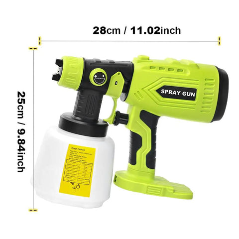 HVLP Paint Sprayer With Brushless Motor and Precise Flow Control, 28cm long, ergonomic grip for smooth application on any surface.