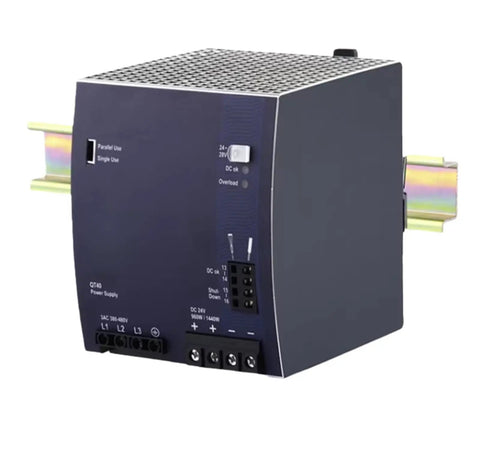 Heavy Duty Adjustable Voltage AC DC Switching Power Supply Adapter with USB port, compact gray design for industrial use.