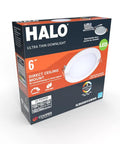 Box packaging of Six Inch LED Recessed Light Canless Kit Dimmable With Selectable Color Temperatures Indoor Outdoor Wet Location