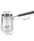 Stainless Steel 304 Milk Frothing Pitcher 350ml Rustproof Barista Grade Pouring Jug with dimensions shown