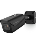 UltraHD 4K Outdoor Bullet Security IP PoE Camera With 98ft Night Vision, 2.8mm Lens, side view of black weatherproof model