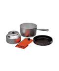 Backpacking Camping Cookware Set with 7 Inch Fry Pan, 2 Liter Saucepan, 0.9 Liter Kettle, Ultralight Aluminum Gear, Nonstick