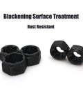 Close-up of 10 Piece Short Socket Bolt Extractor Set For 9-19mm Nuts, showing blackened surface treatment and rust-resistant hex sockets.