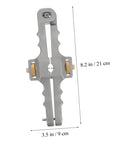 Smooth Operator Adjustable Wire Stripper And Fiber Optic Cable Cutting Tool measuring 8.2 in by 3.5 in, gray color.