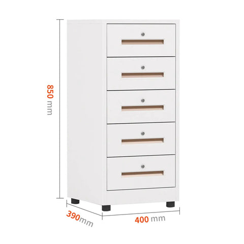 Lockable Metal File Cabinet With Five Drawers For Home Office Secure Filing Storage For Documents And Files Heavy Duty Steel Construction