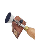 Beast Bowl Sander Kit For Woodworking With 2 Inch Hook And Loop Pad 11.8 Inch Hardwood Handle tool on wood block