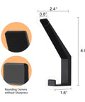 Heavy Duty Aluminum Wall Mounted Coat Hooks And Towel Holder Built To Last Double Robe Hanger 2 Pack Black Anodized Finish dimensions