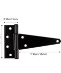 Beefy Heavy Duty T Shape Door Hinges With Screws 2 Inch Black Iron Wrought Hardware for Barn Shed Cabinets