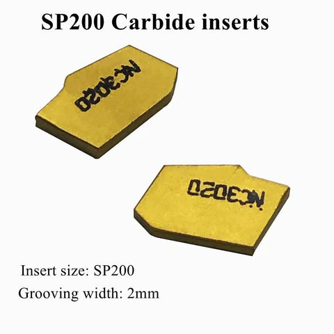 SP200 carbide inserts for Half Inch Shank Indexable Lathe Grooving And Parting Tool Holder With Ten Tin Coated Carbide Inserts SP200