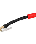 Heavy Duty Tire Inflator Extension Hose With Quick Connect Air Chuck Fits Car Motorcycle And Bike Easy Reach For Recessed Valves 16cm External Thread For Seamless Pump Up Jobs On Road Or Home Get Your Ride Road Ready Snappy Quick Fixes Done Now, black braided hose with brass chuck and red threaded connector