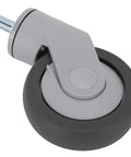 Jauarta TPR Caster Wheels with Threaded Stem, gray and black, durable TPR material, designed for furniture use, close-up view.