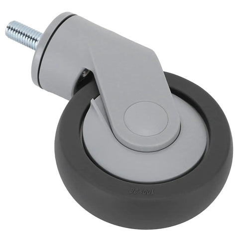 Jauarta TPR Caster Wheels with Threaded Stem, gray and black, durable TPR material, designed for furniture use, close-up view.